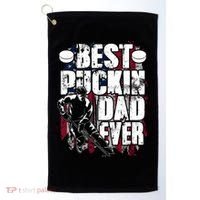 Cool Best Puckin Dad Ever Hockey Dad Golf Towel thumb 0