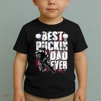 Cool Best Puckin Dad Ever Hockey Dad Toddler T-Shirt thumb 2