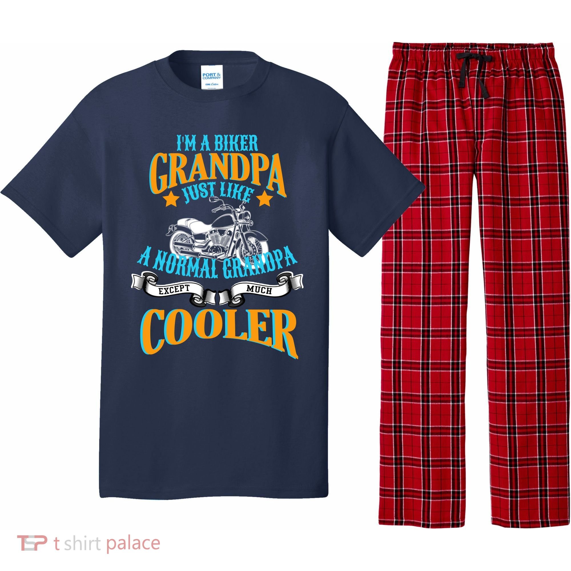 Cool Biker Grandpa Pajama Set