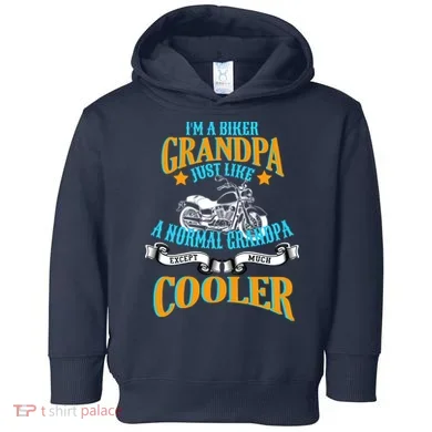 Cool Biker Grandpa Toddler Hoodie