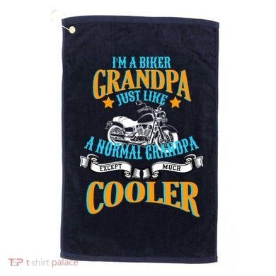 Cool Biker Grandpa Golf Towel