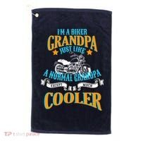 Cool Biker Grandpa Golf Towel thumb 0