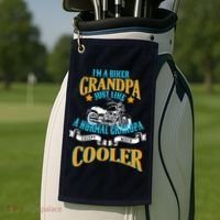 Cool Biker Grandpa Golf Towel thumb 2