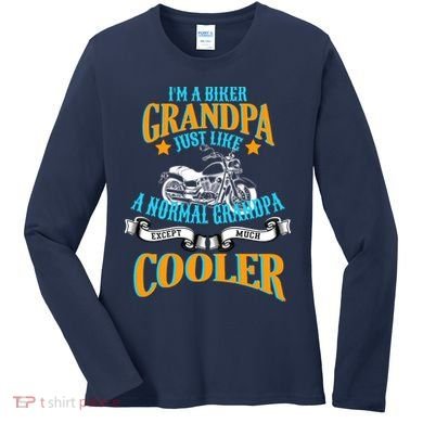Cool Biker Grandpa Women's Long Sleeve Shirt