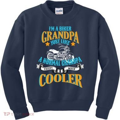 Cool Biker Grandpa Kids Sweatshirt