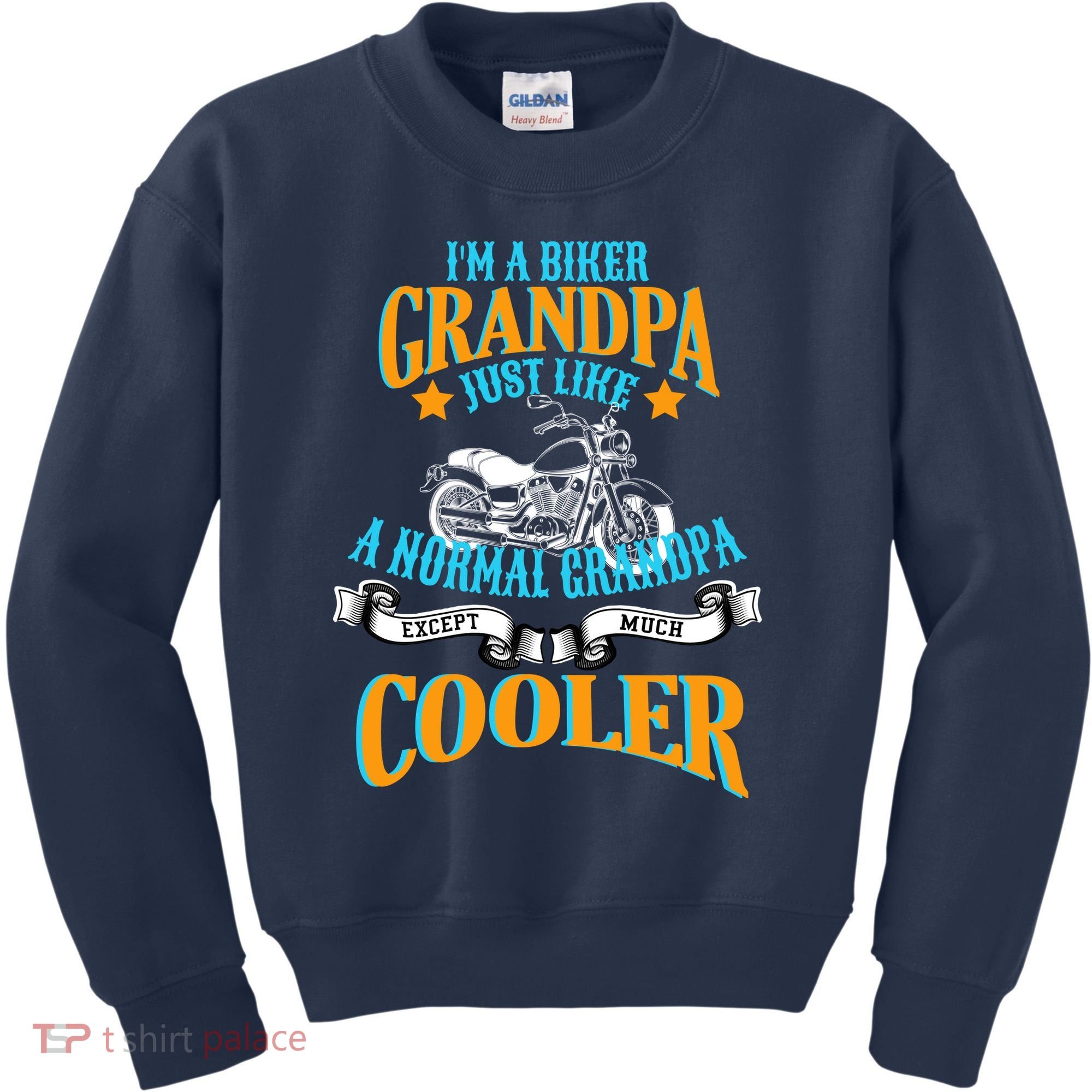 Cool Biker Grandpa Kids Sweatshirt