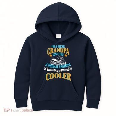 Cool Biker Grandpa Kids Hoodie