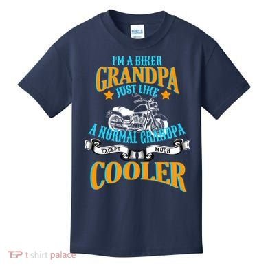 Cool Biker Grandpa Kids T-Shirt