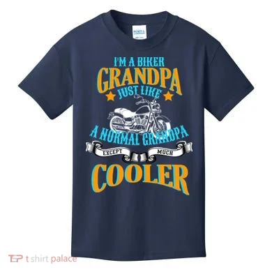 Cool Biker Grandpa Kids T-Shirt