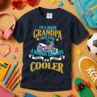 Cool Biker Grandpa Kids T-Shirt thumb 3
