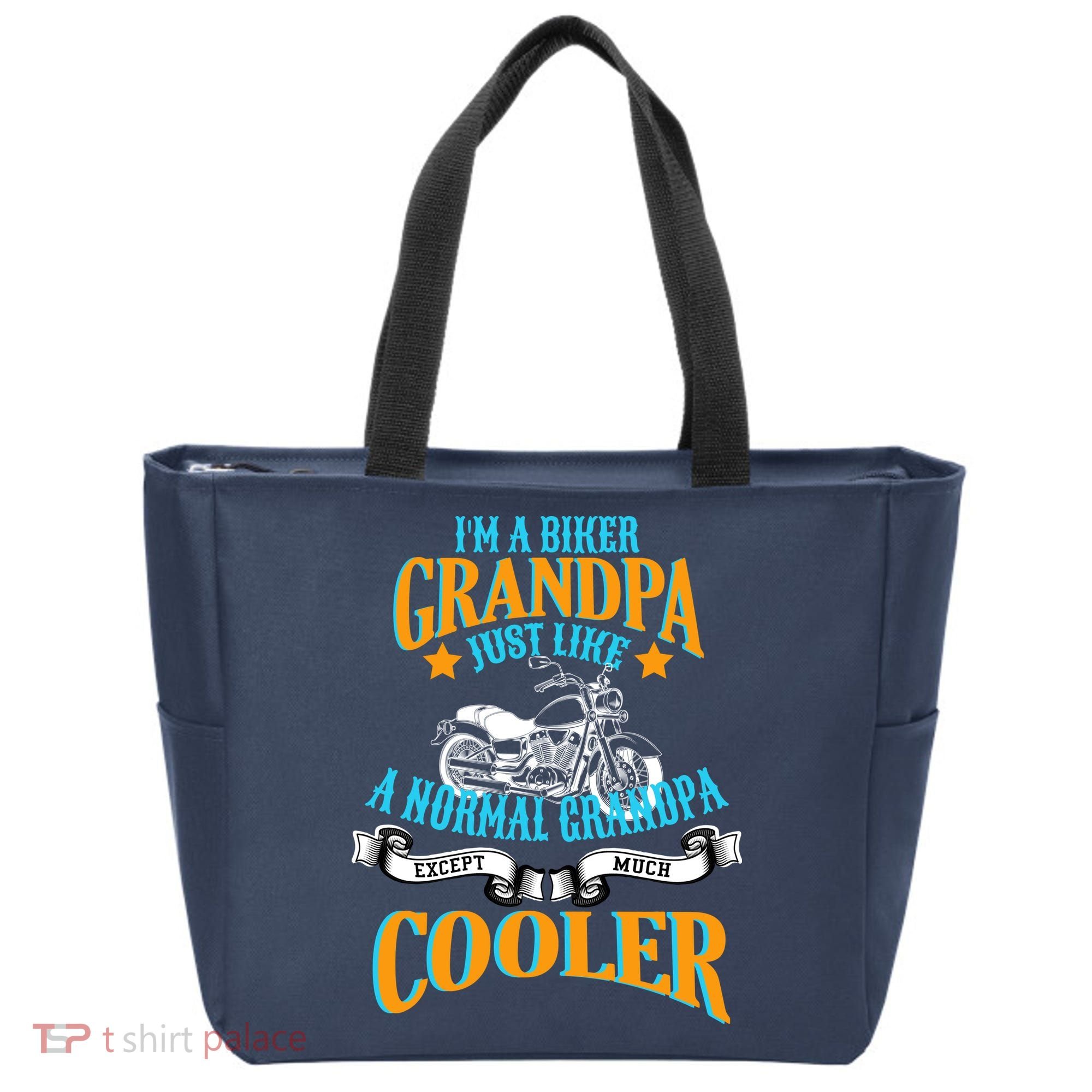Cool Biker Grandpa Tote Bag