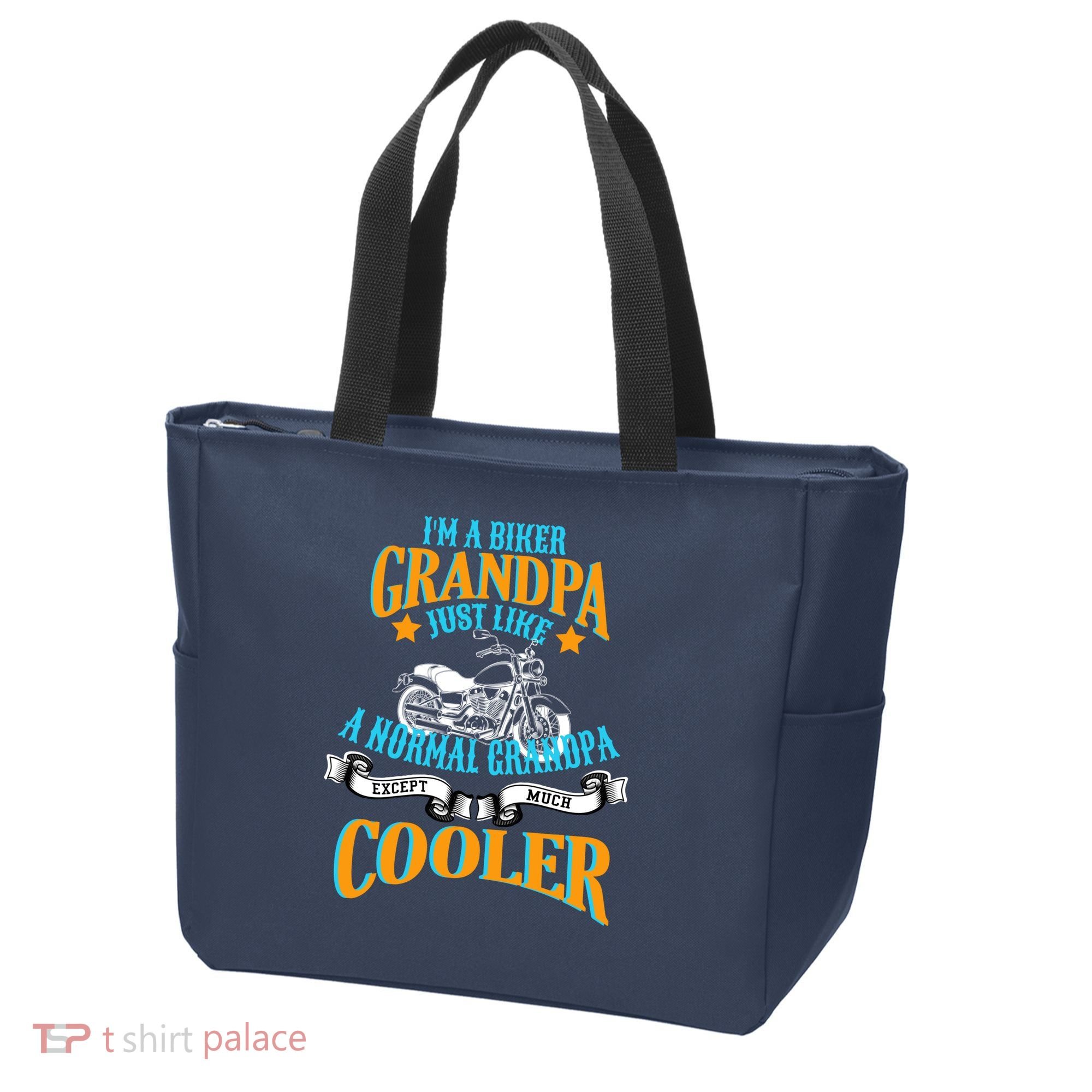 Cool Biker Grandpa Tote Bag
