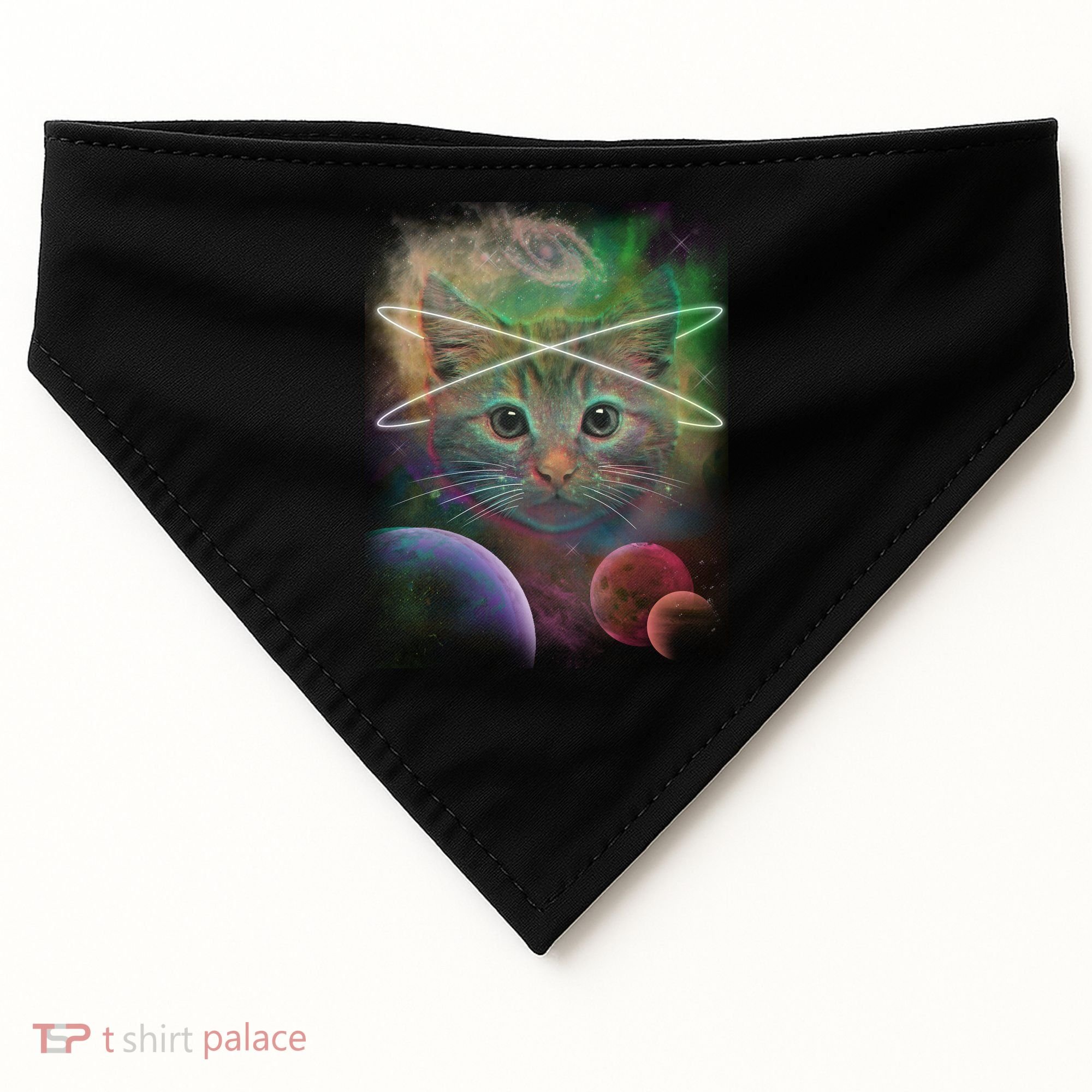 Cool Cat Nebula Space Universe  USA-Made Doggie Bandana