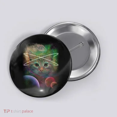 Cool Cat Nebula Space Universe  Button