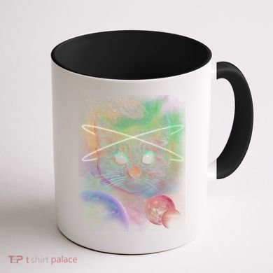 Cool Cat Nebula Space Universe  Coffee Mug back