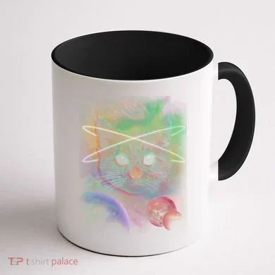 Cool Cat Nebula Space Universe  Coffee Mug back