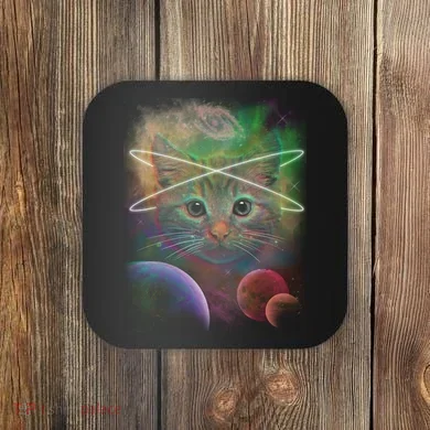 Cool Cat Nebula Space Universe  Coaster
