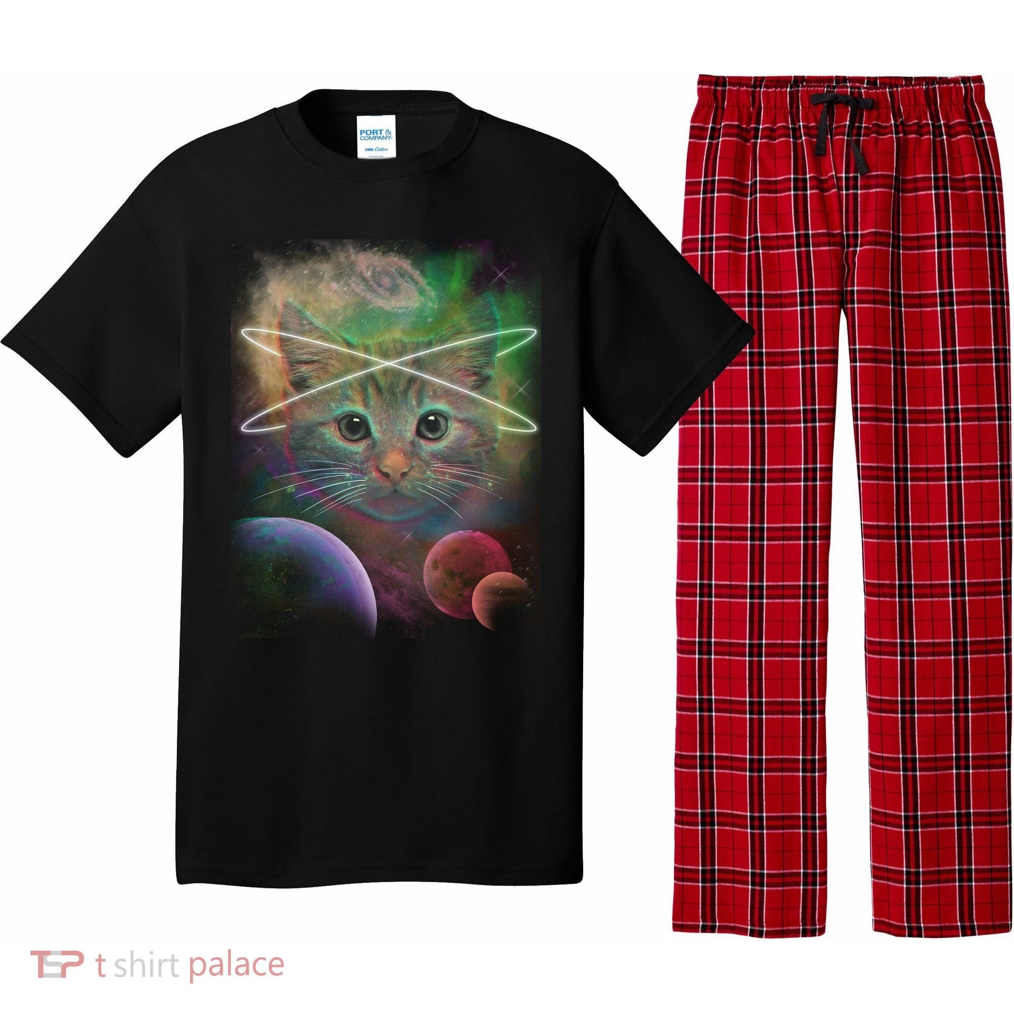Cool Cat Nebula Space Universe  Pajama Set