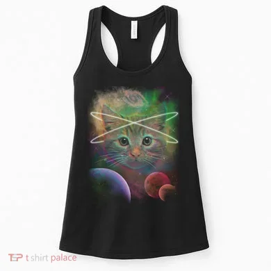 Cool Cat Nebula Space Universe  Women's Tank Top