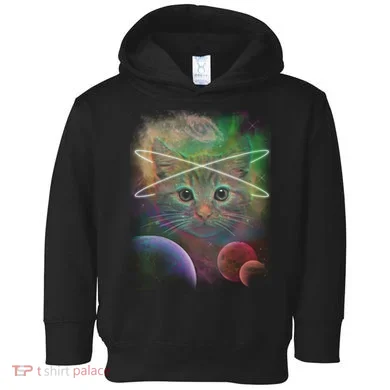 Cool Cat Nebula Space Universe  Toddler Hoodie