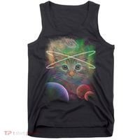 Cool Cat Nebula Space Universe  Tank Top thumb 0