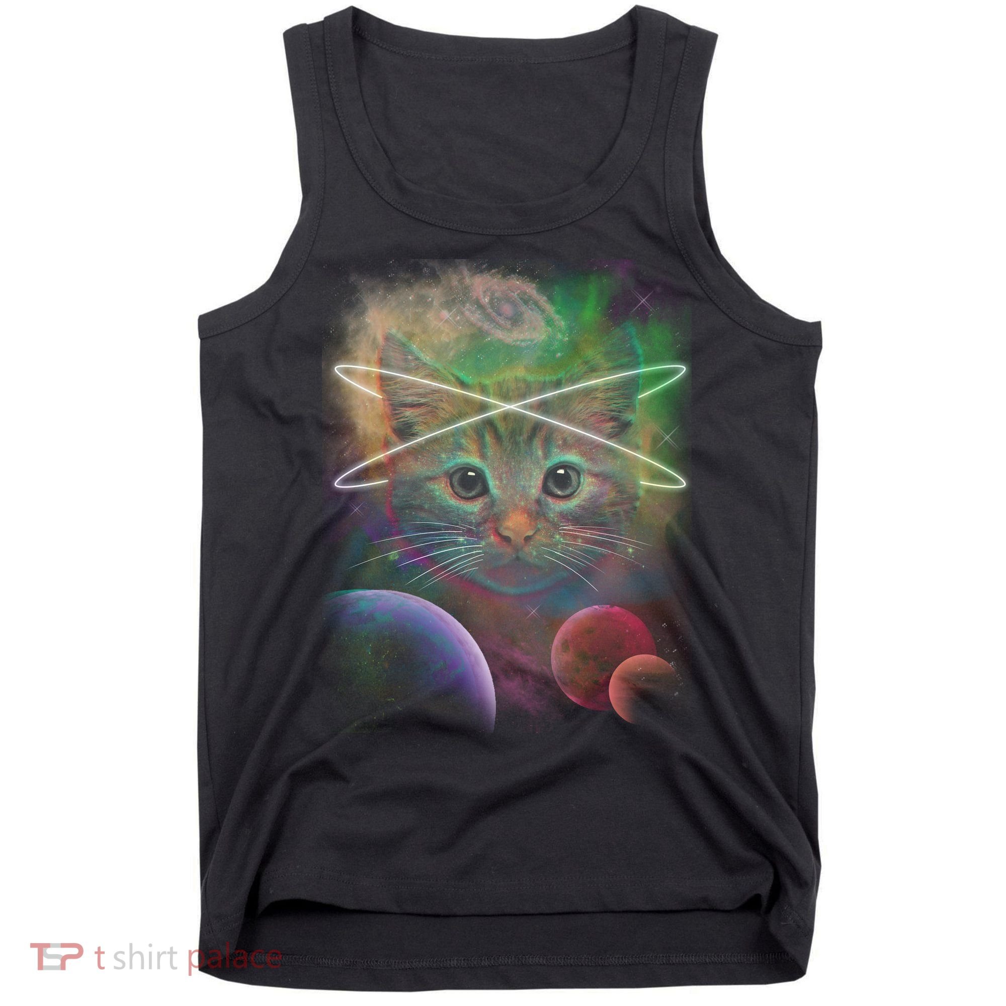 Cool Cat Nebula Space Universe  Tank Top