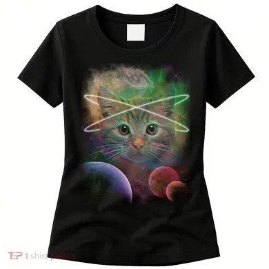 Cool Cat Nebula Space Universe  Women's T-Shirt