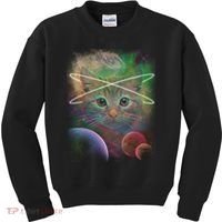 Cool Cat Nebula Space Universe  Kids Sweatshirt thumb 0