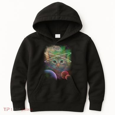Cool Cat Nebula Space Universe  Kids Hoodie