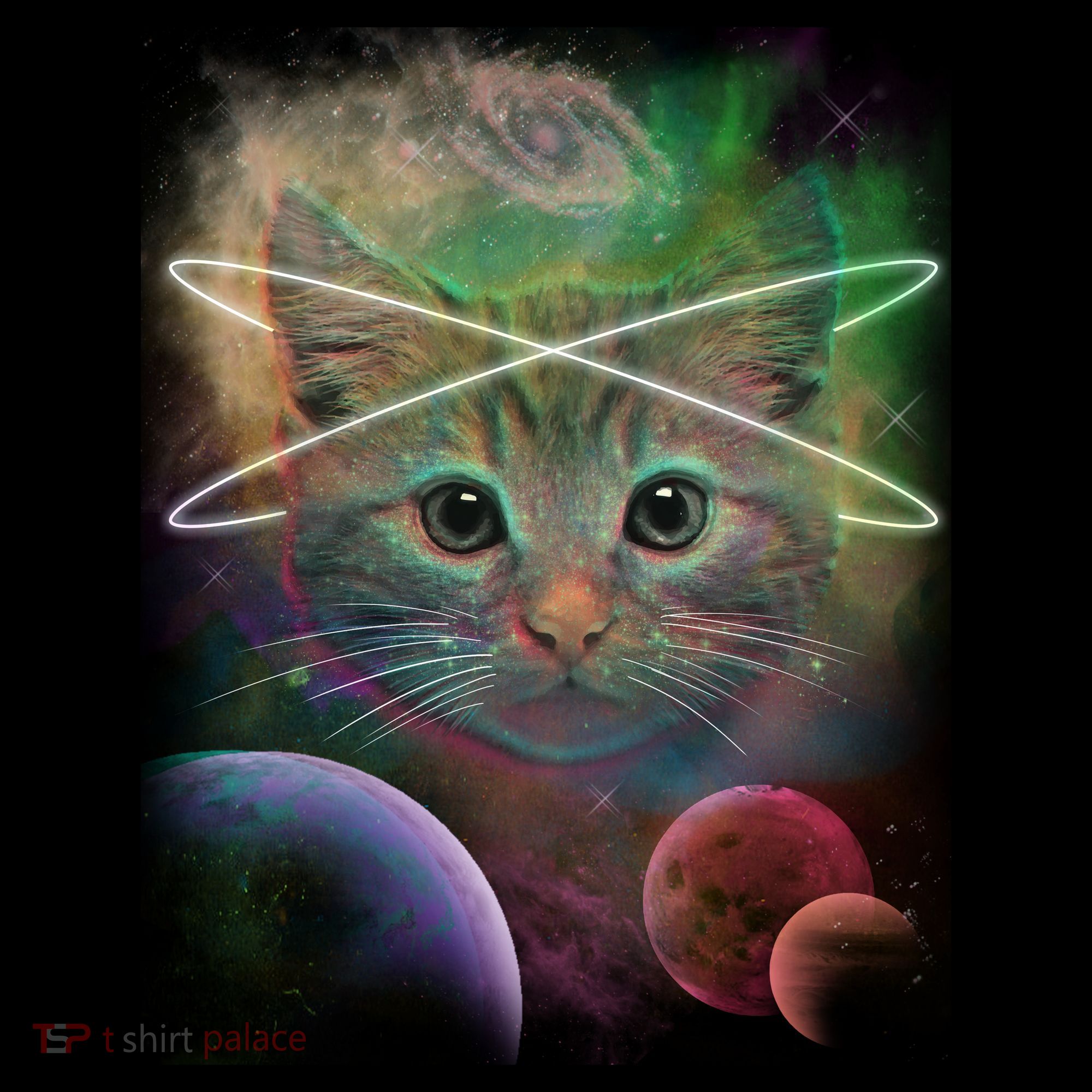 Cool Cat Nebula Space Universe  Kids Long Sleeve Shirt
