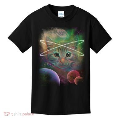 Cool Cat Nebula Space Universe  Kids T-Shirt