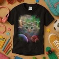 Cool Cat Nebula Space Universe  Kids T-Shirt thumb 3