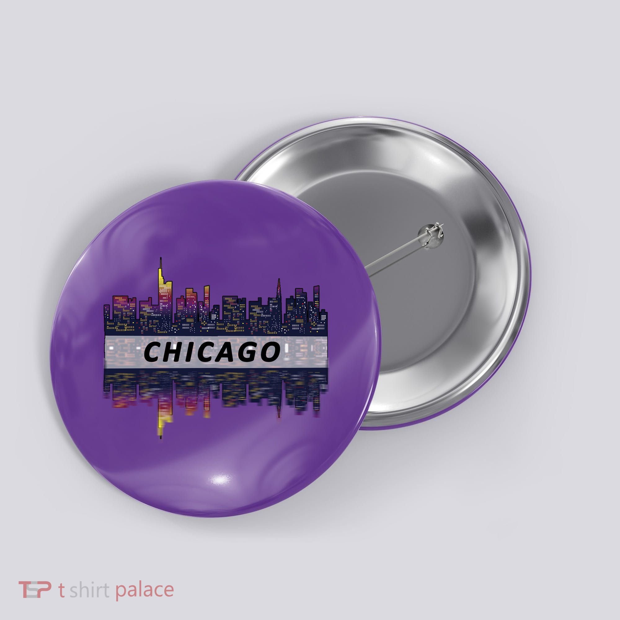 Cool Chicago Skyline Button