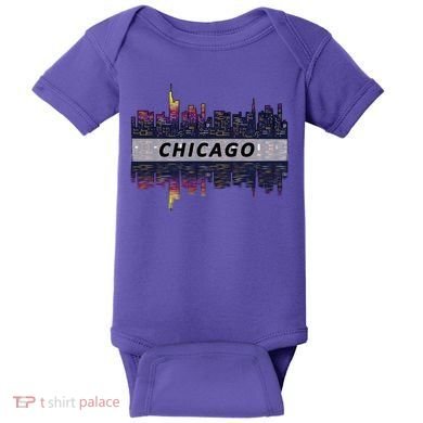 Cool Chicago Skyline Baby Bodysuit