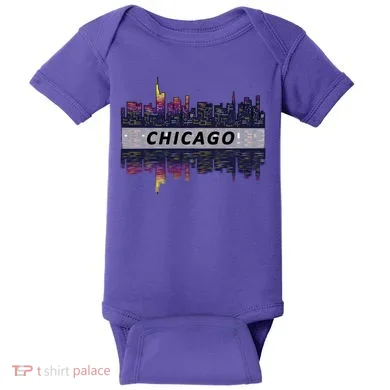 Cool Chicago Skyline Baby Bodysuit