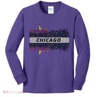 Cool Chicago Skyline Kids Long Sleeve Shirt thumb 0