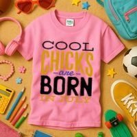 Cool Chicks Are Born In July Kids T-Shirt thumb 3