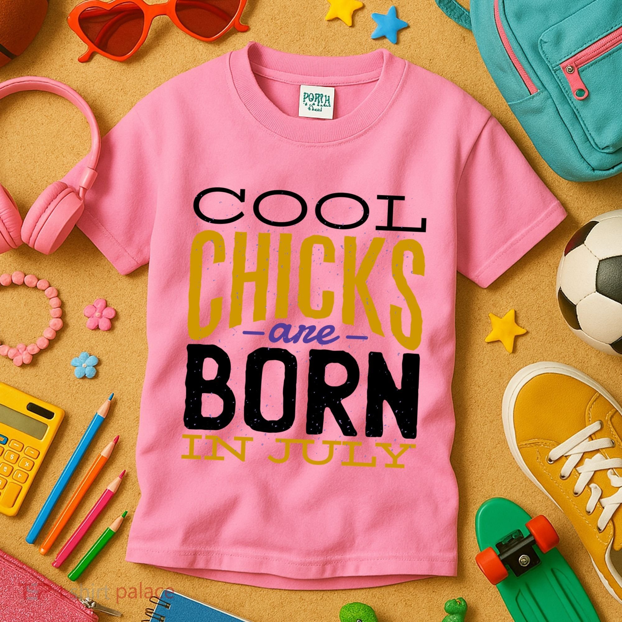 Cool Chicks Are Born In July Kids T-Shirt
