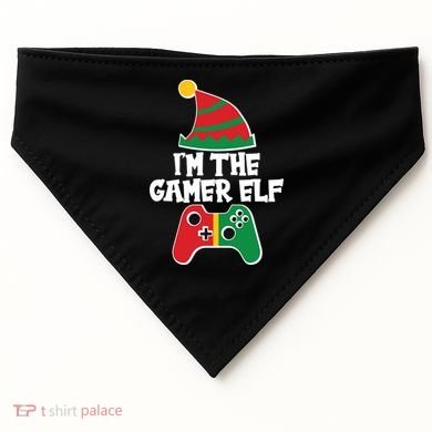 Cool Christmas I'm The Gamer Elf USA-Made Doggie Bandana