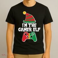 Cool Christmas I'm The Gamer Elf T-Shirt thumb 3
