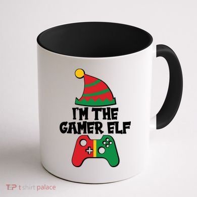 Cool Christmas I'm The Gamer Elf Coffee Mug back