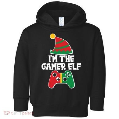 Cool Christmas I'm The Gamer Elf Toddler Hoodie