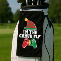 Cool Christmas I'm The Gamer Elf Golf Towel thumb 2