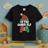 Cool Christmas I'm The Gamer Elf Toddler T-Shirt thumb 3