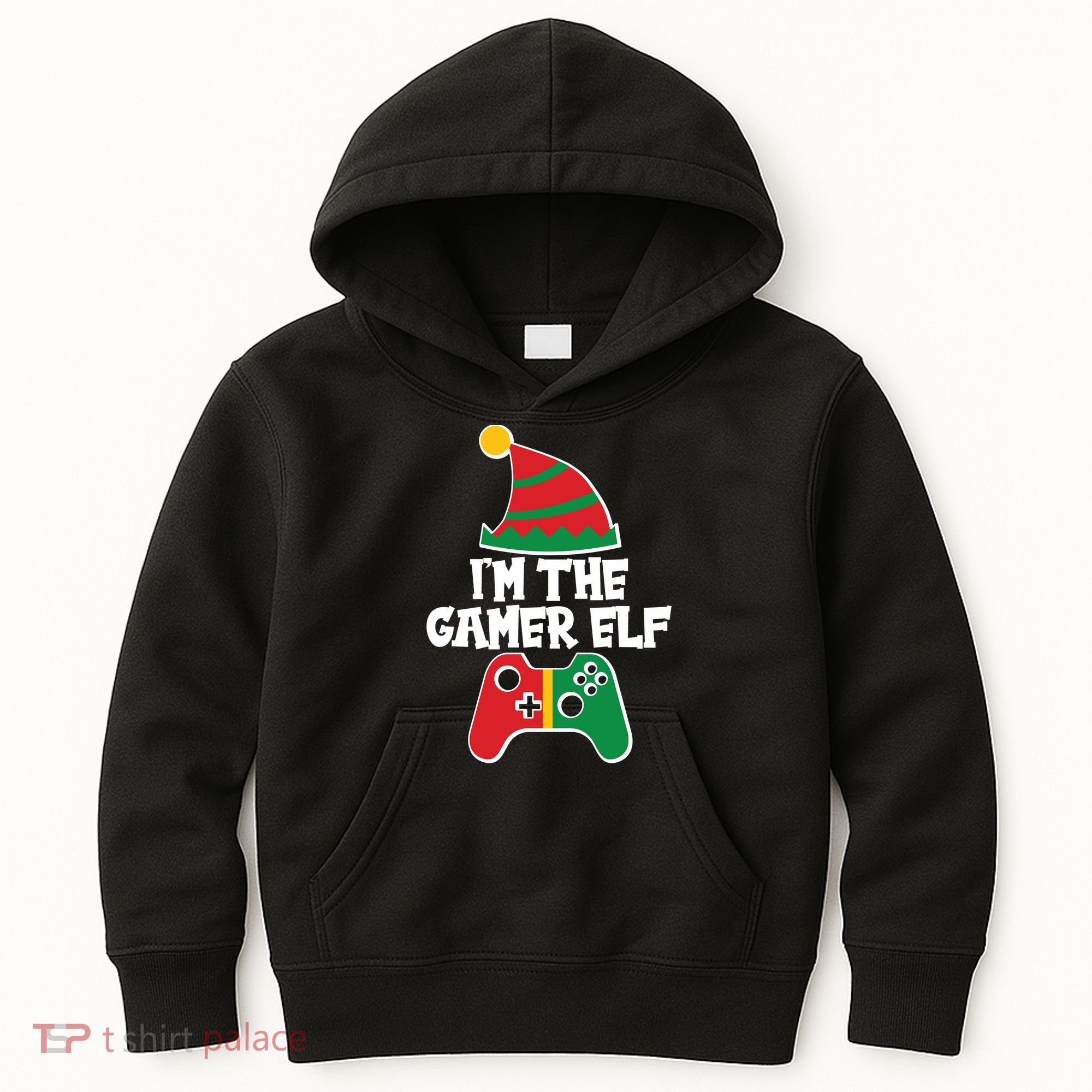 Cool Christmas I'm The Gamer Elf Kids Hoodie