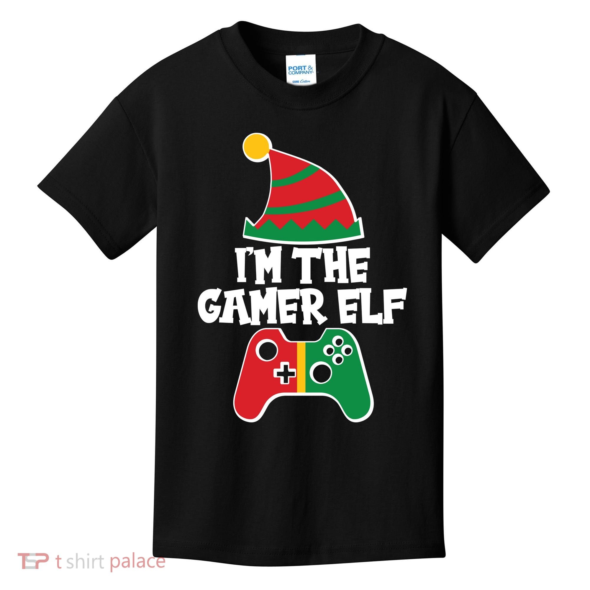 Cool Christmas I'm The Gamer Elf Kids T-Shirt