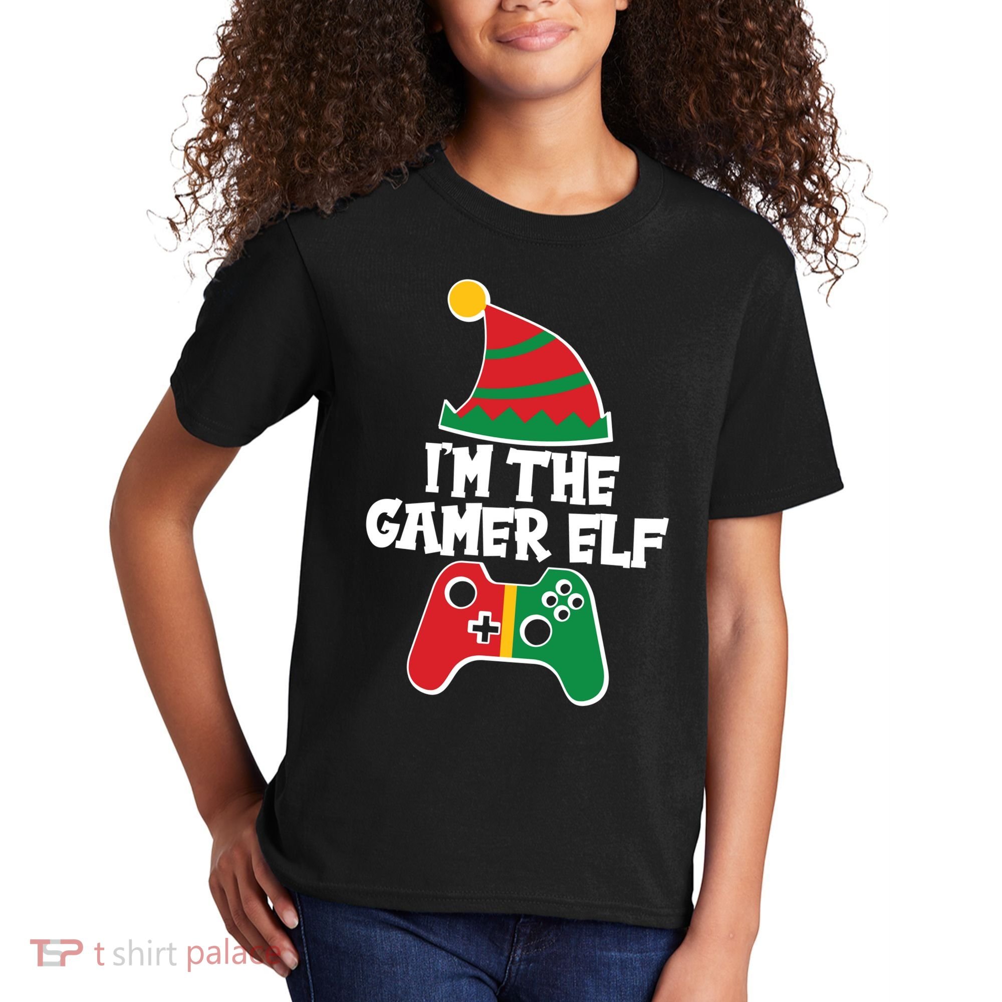 Cool Christmas I'm The Gamer Elf Kids T-Shirt