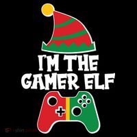 Cool Christmas I'm The Gamer Elf Kids T-Shirt thumb 4