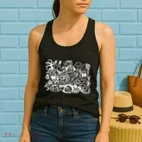 Cool Classic Cartoonish Character Group Women's Tank Top thumb 2