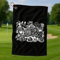 Cool Classic Cartoonish Character Group Golf Towel thumb 1